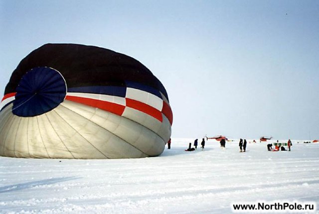 северный полюс : подъем воздушного шара на полюсе