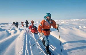 Ski crossing to the North Pole