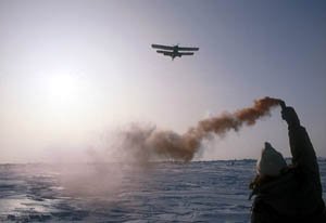 Самолет Ан-2 над полюсом